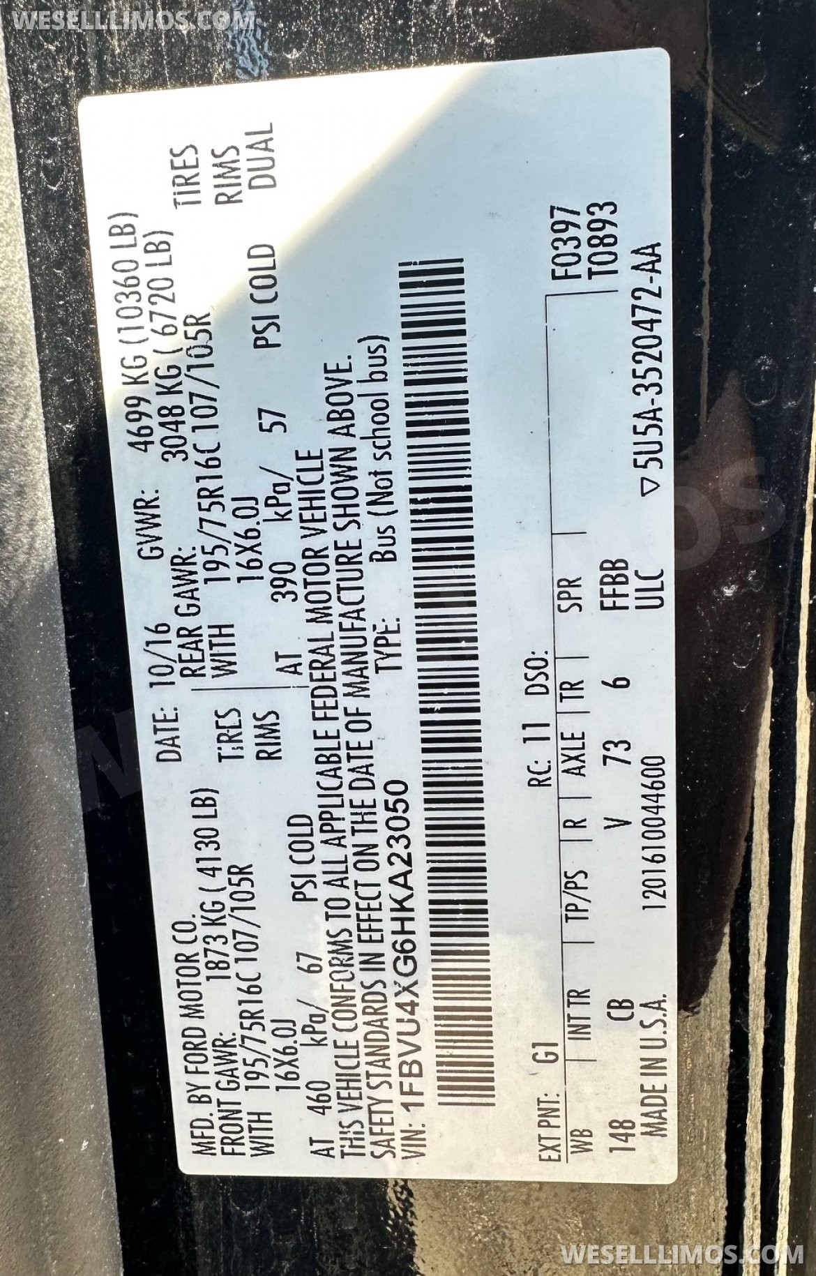 Photo of Sprinter for sale: 2017 Ford Transit HD 350 XLT