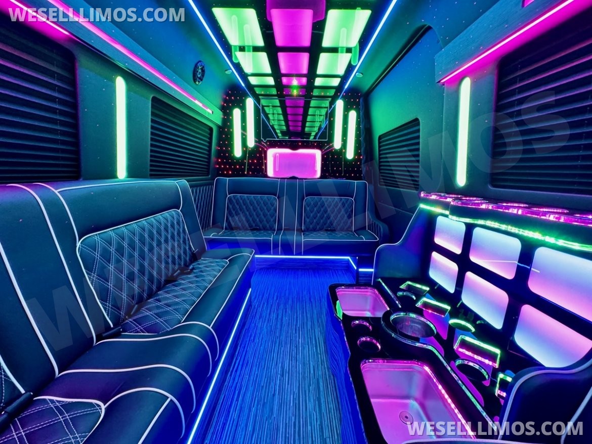 Photo of Limo Bus for sale: 2026 Mercedes-Benz Sprinter 3500 - 4 Bench Model by Global Motor Coach