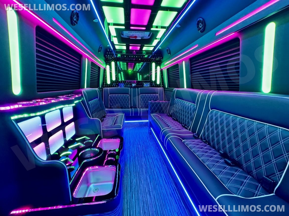 Photo of Limo Bus for sale: 2026 Mercedes-Benz Sprinter 3500 - 4 Bench Model by Global Motor Coach