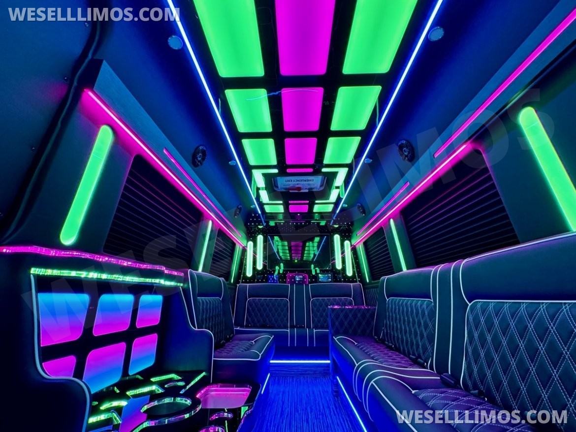 Photo of Limo Bus for sale: 2026 Mercedes-Benz Sprinter 3500 - 4 Bench Model by Global Motor Coach