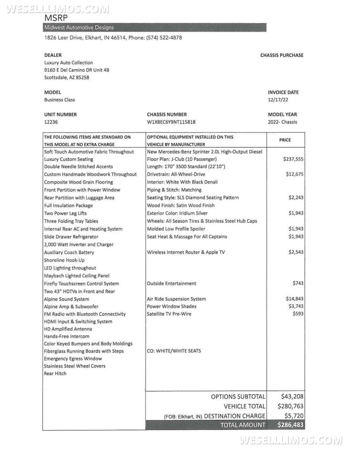 Just Listed: $286K VIP Build 2022 Mercedes-Benz Sprinter  for $159K - Photo 2