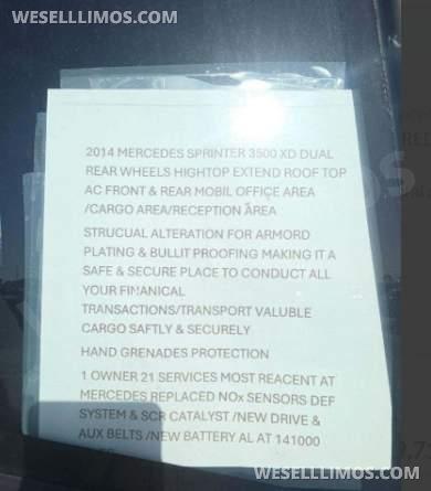 2014 Armored Bullet Proof Check Cashing Van Mercedes-Benz 3500 Sprinter - Sprinter for Sale in St Marys, Georgia, United States - Photo 13