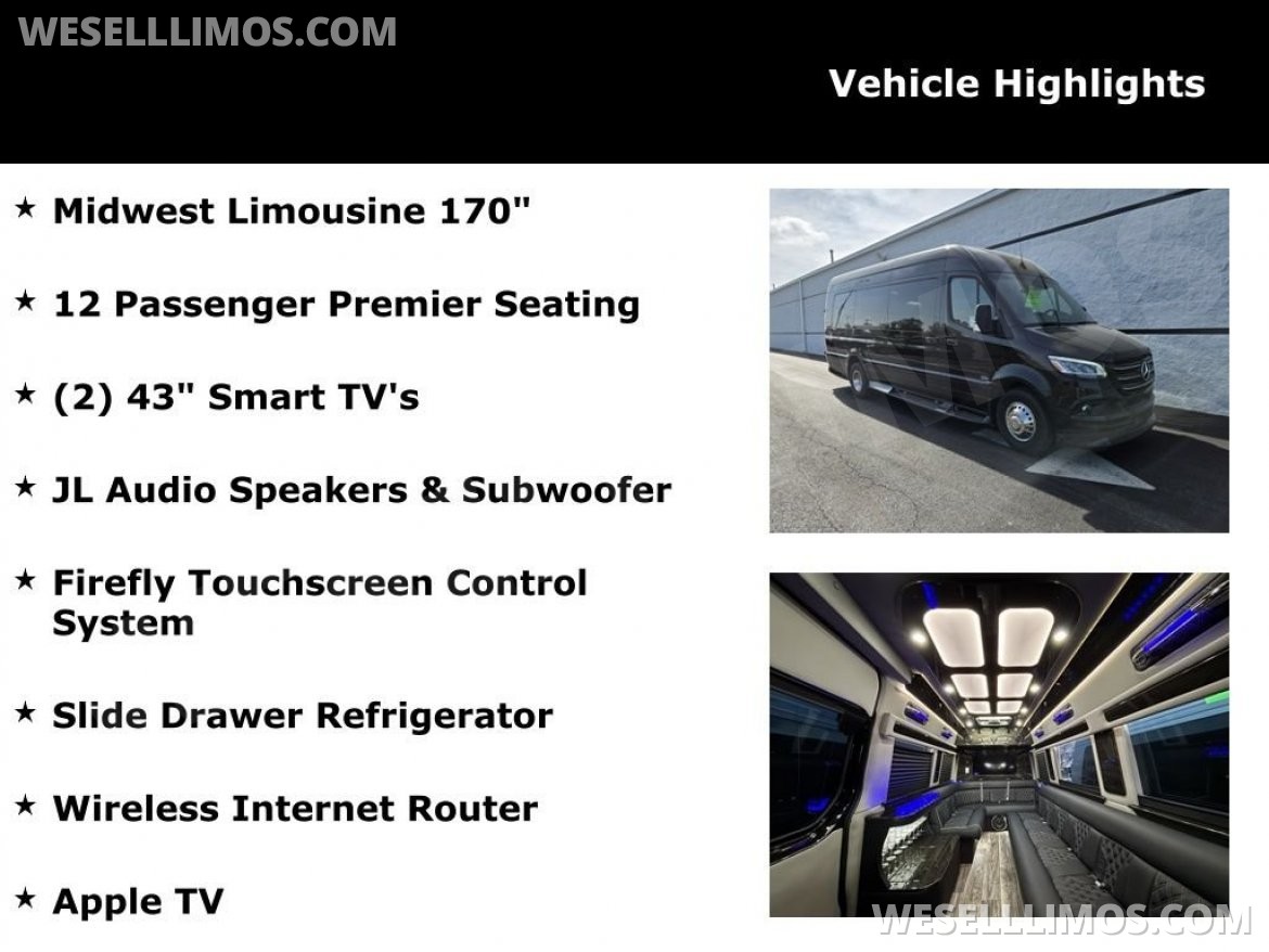 Photo of Limousine for sale: 2026 Mercedes-Benz Luxury Sprinter by Midwest Automotive Designs