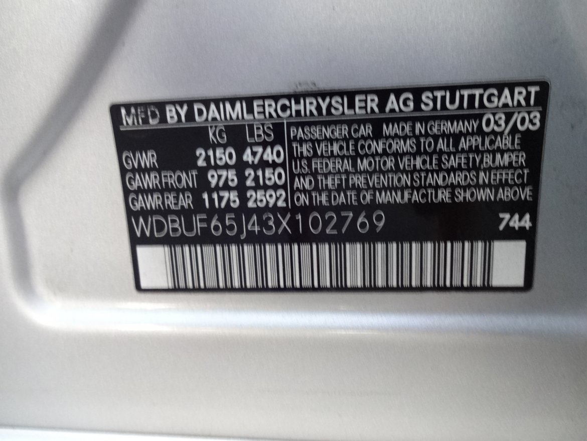 Photo of Sedan for sale: 2003 Mercedes-Benz E-320