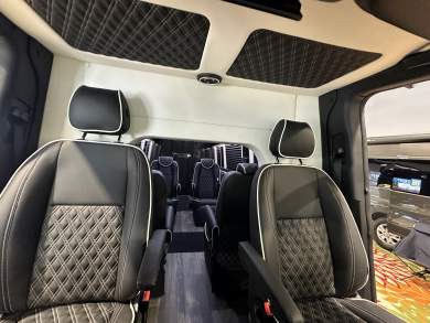 2025 OGV LUXURY Mercedes-Benz 10 Passenger Arched Partition - Rear Bathroom Sprinter