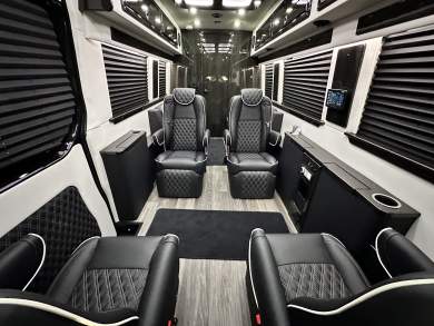 2025 OGV LUXURY Mercedes-Benz 10 Passenger Arched Partition - Rear Bathroom Sprinter