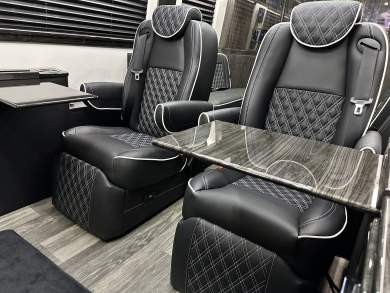 2025 OGV LUXURY Mercedes-Benz 10 Passenger Arched Partition - Rear Bathroom Sprinter