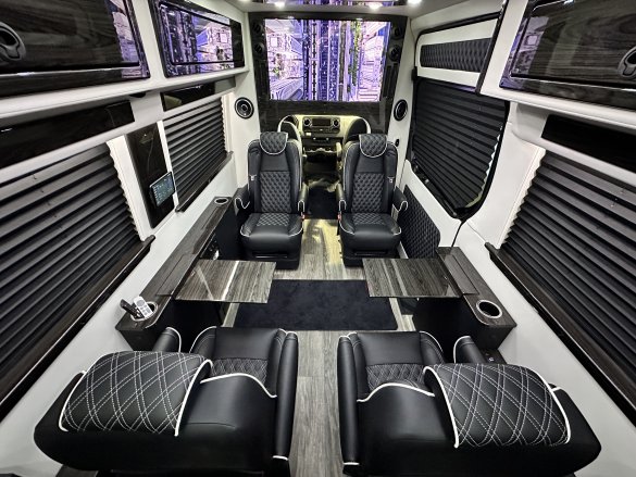 2025 OGV LUXURY Mercedes-Benz 10 Passenger Arched Partition - Rear Bathroom Sprinter