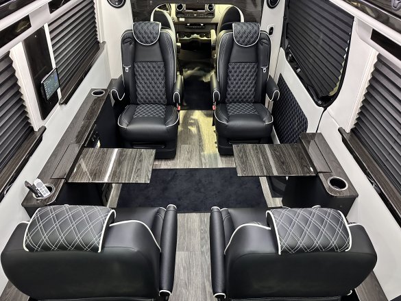 2025 OGV LUXURY Mercedes-Benz 10 Passenger Arched Partition - Rear Bathroom Sprinter