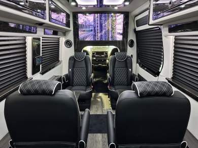 2025 OGV LUXURY Mercedes-Benz 10 Passenger Arched Partition - Rear Bathroom Sprinter