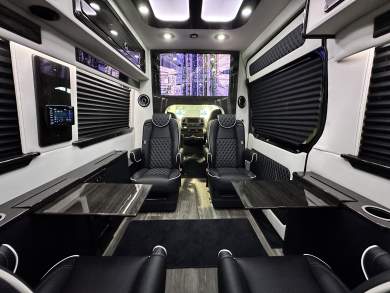 2025 OGV LUXURY Mercedes-Benz 10 Passenger Arched Partition - Rear Bathroom Sprinter