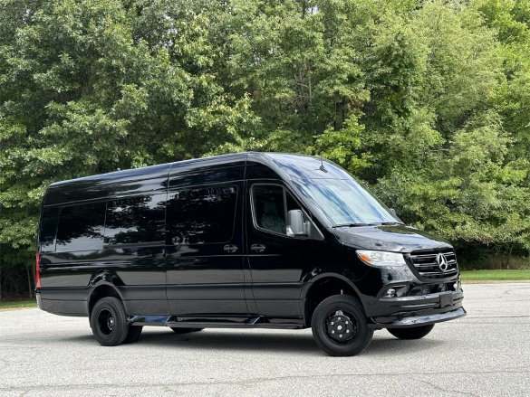 2024 AWD 15 Passenger Coach Auto Elite Mercedes-Benz Sprinter Massive Three Story Trunk