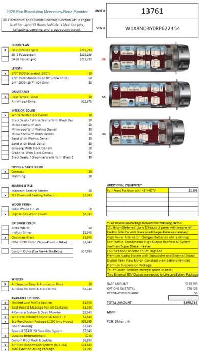 2025 Eco Revolution Limousine with Air Ride Suspension Auto Elite Mercedes-Benz Sprinter